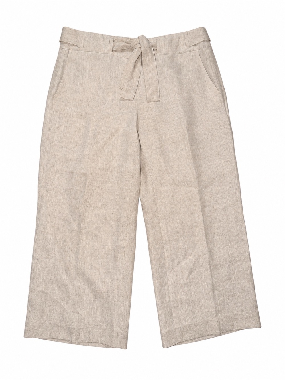 Women's 100% Pure Irish Linen Tie-Waist Wide-Leg Pants - Size 8